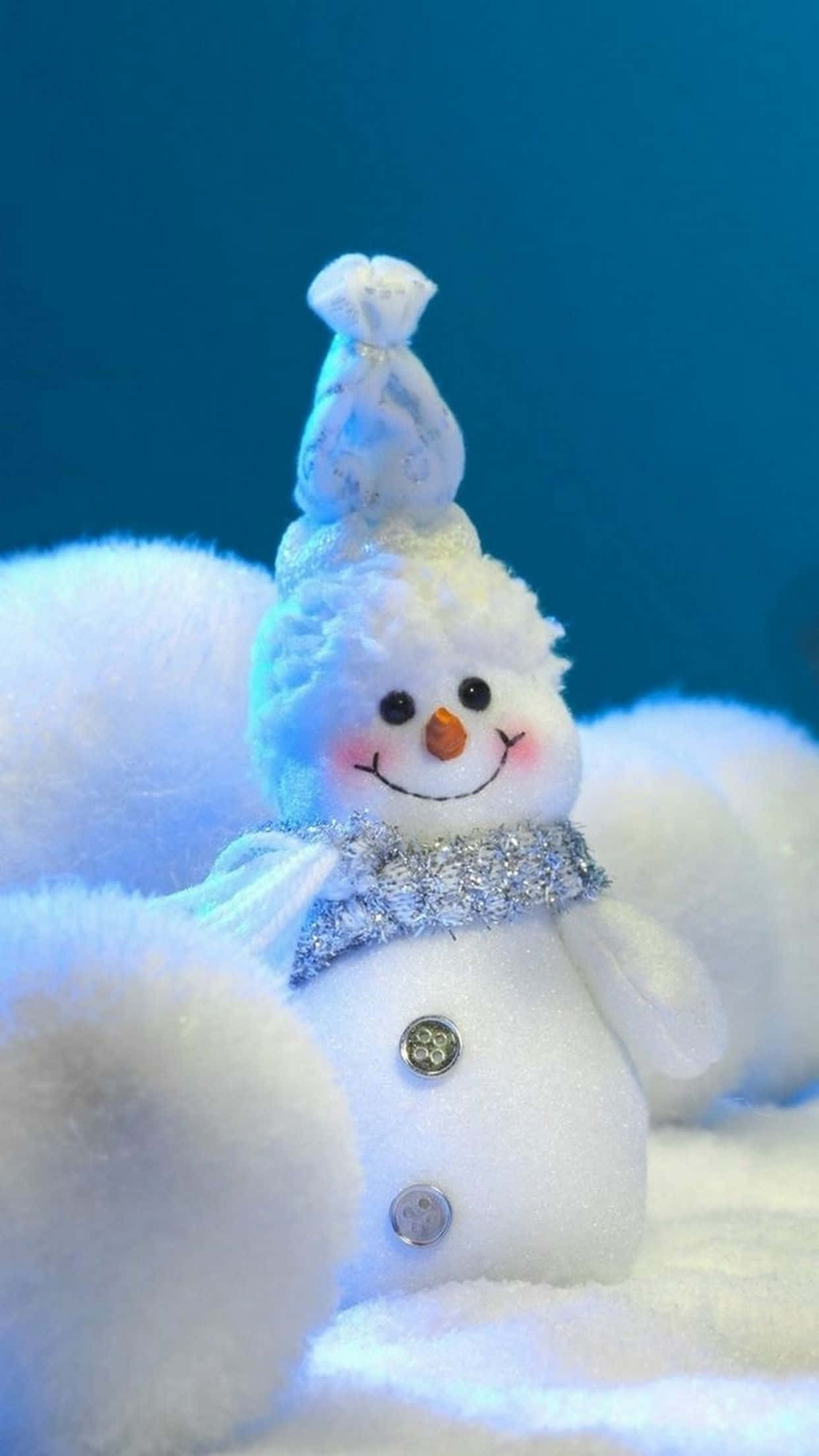 微笑雪人可愛聖誕手機桌布 壁紙