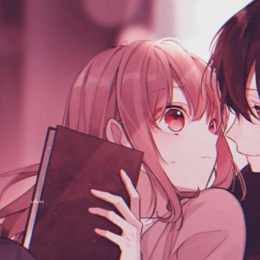 情侣头像：捧书的动漫女孩 壁紙