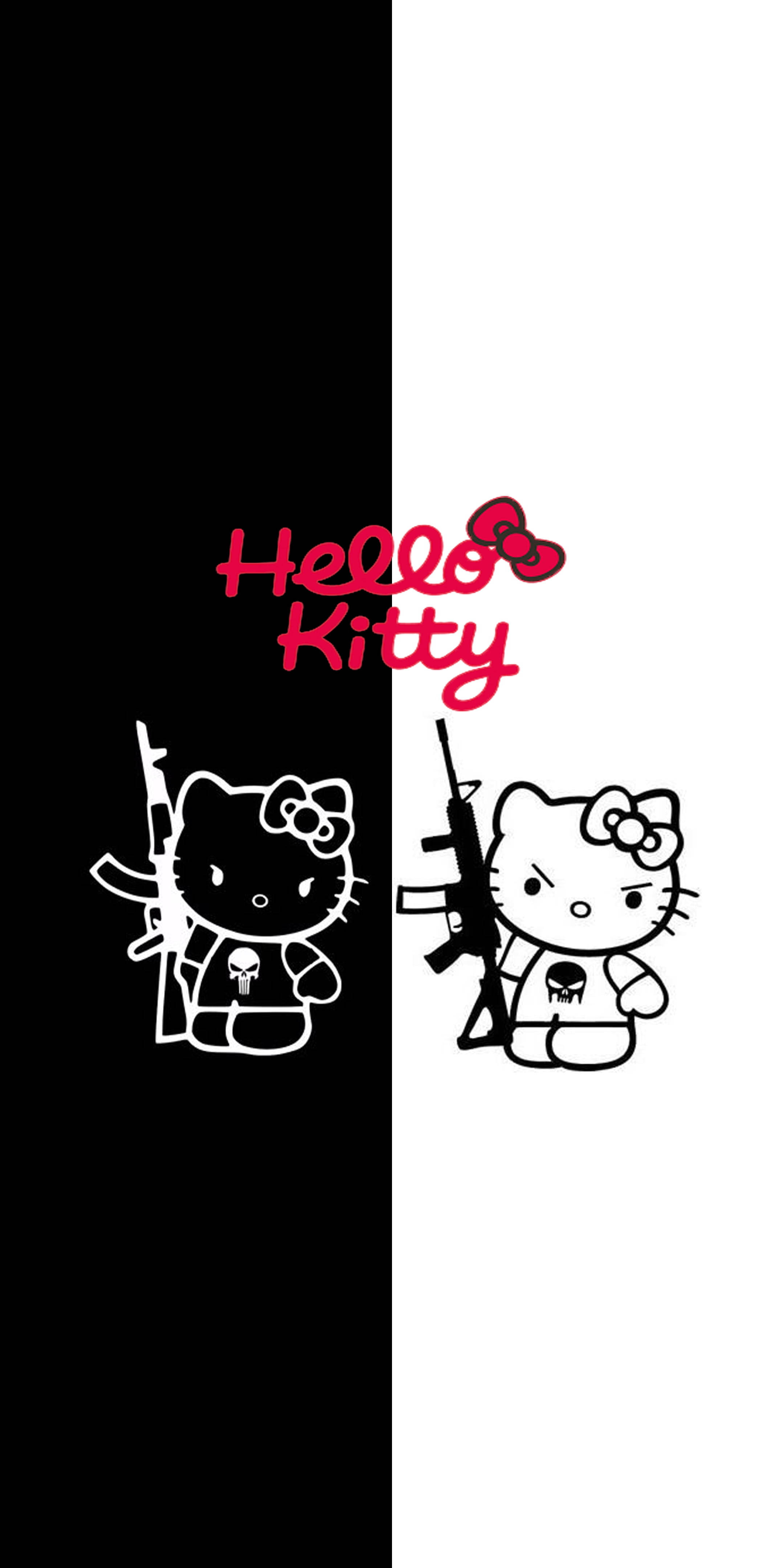 憤怒的黑白Hello Kitty 壁紙