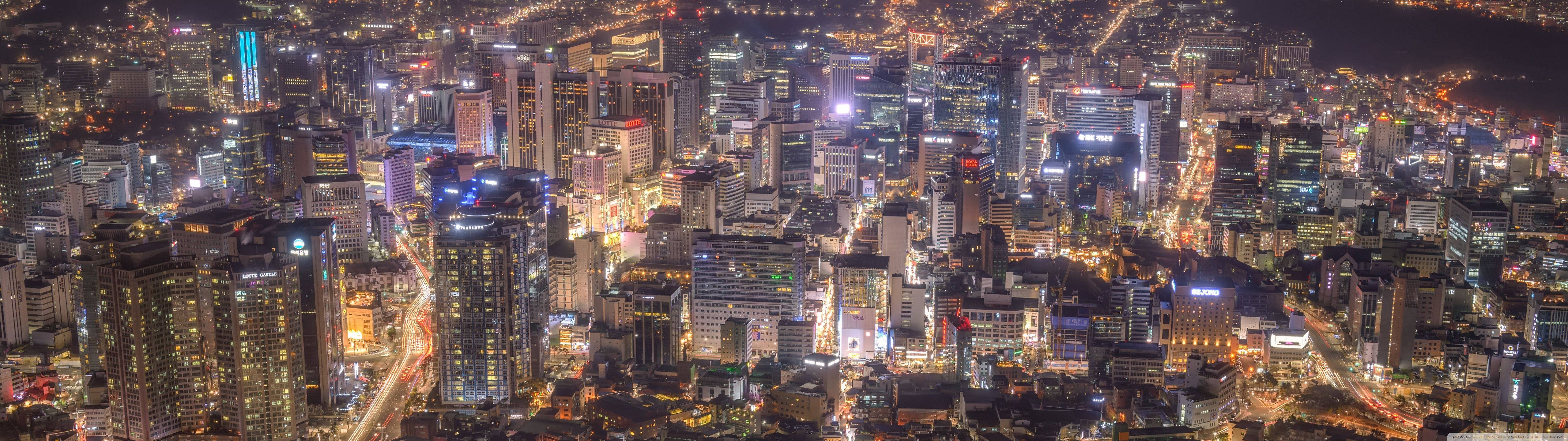 戲劇性全景夜景城市景觀 壁紙