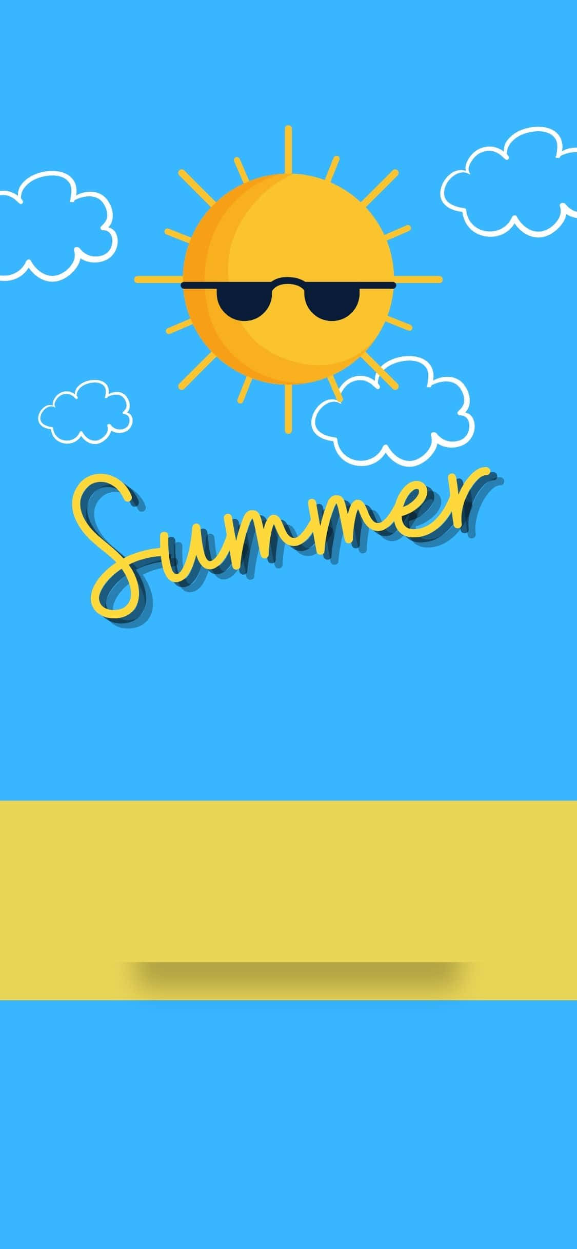 戴墨鏡太陽 iPhone X 夏日背景 壁紙