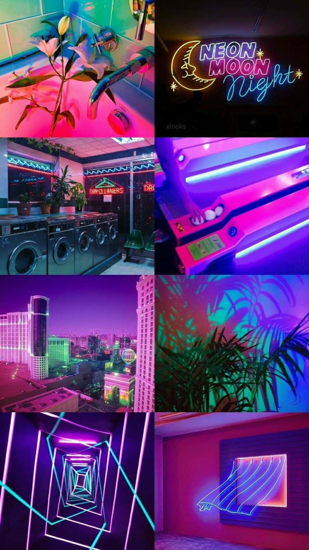 打造绝美未来感景观，完美霓虹美学背景 壁紙