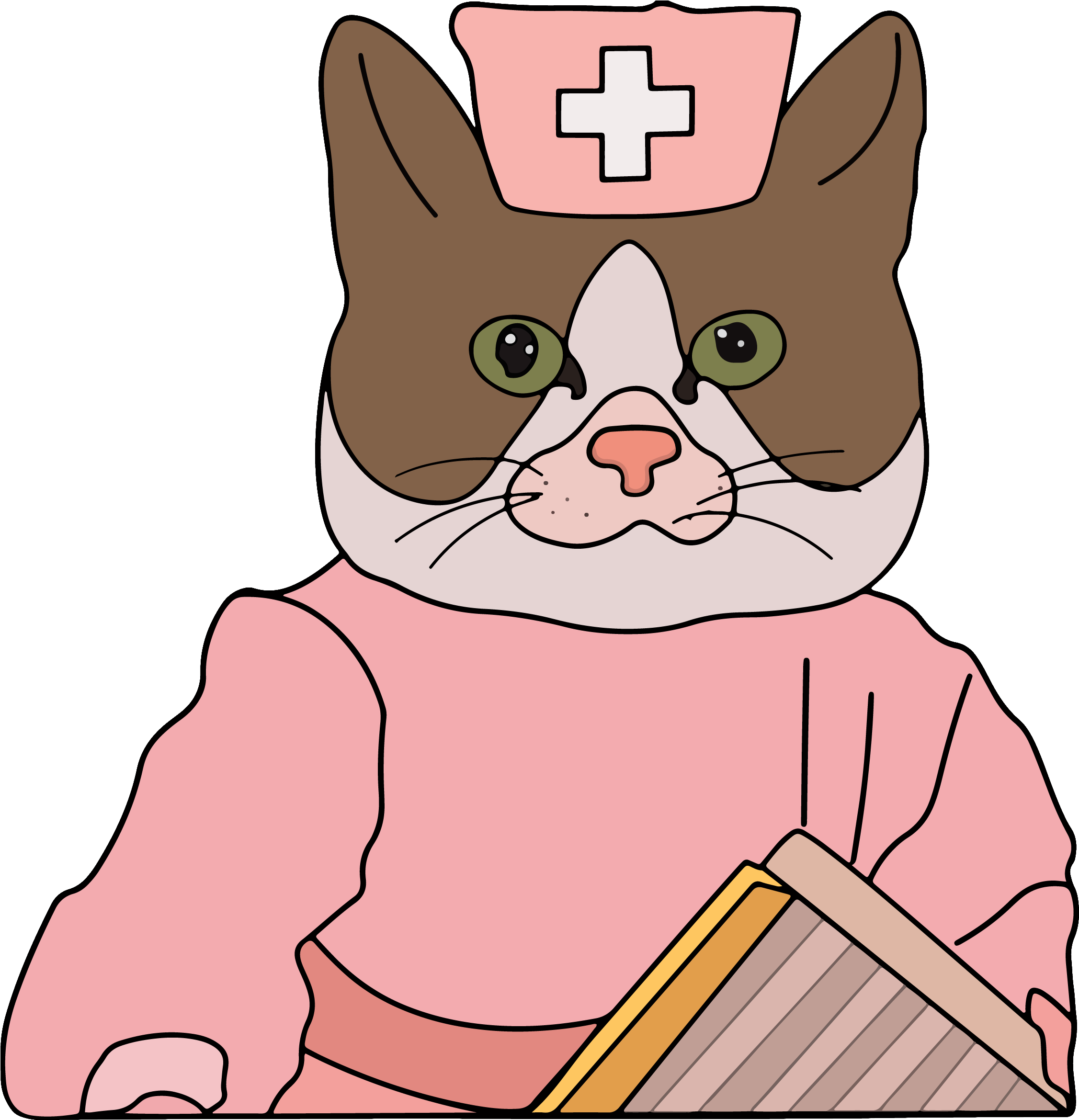 护士猫卡通梗图 壁紙