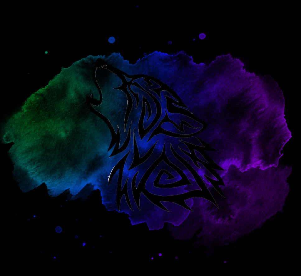 抽象狼影星雲 壁紙