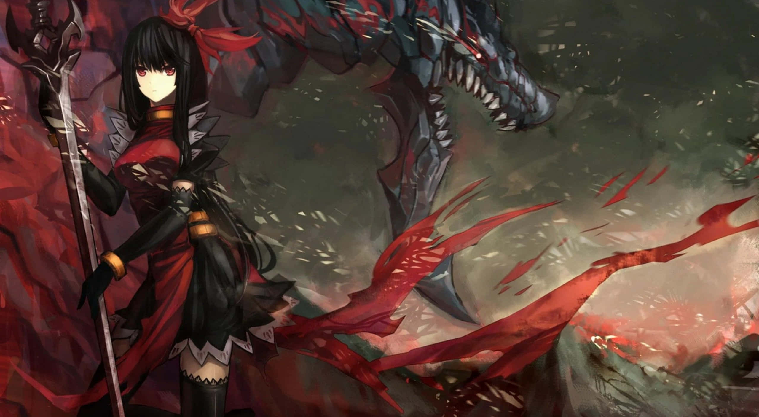 持劍少女與巨龍 壁紙