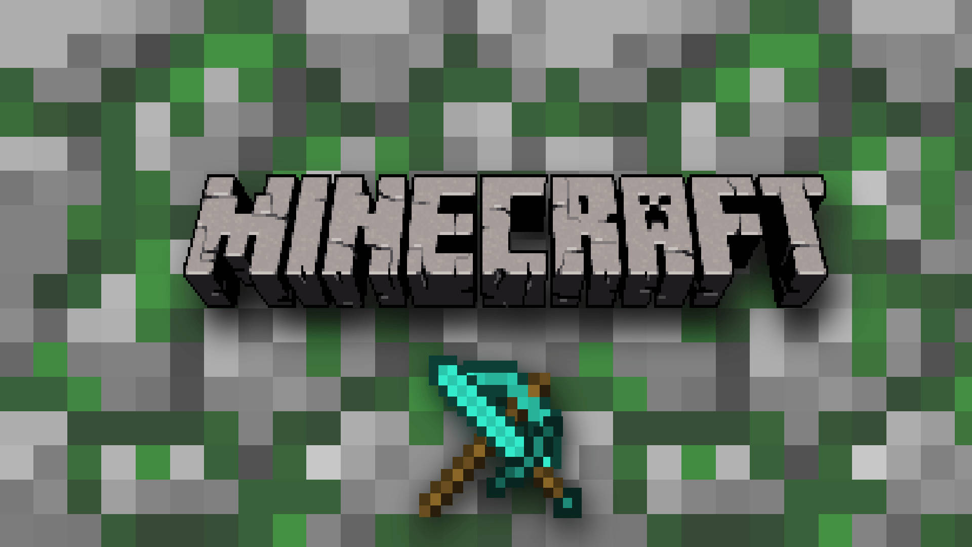 Minecraft文字標誌與劍鎬桌布