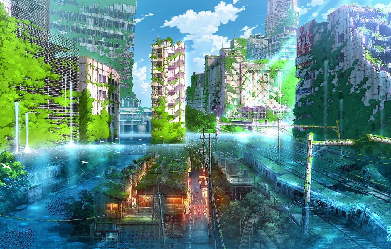 探索動畫世界中廢棄東京的神秘面紗 壁紙