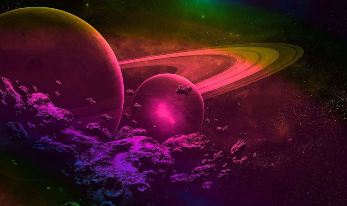 探索神秘紫色星系的美丽 壁紙