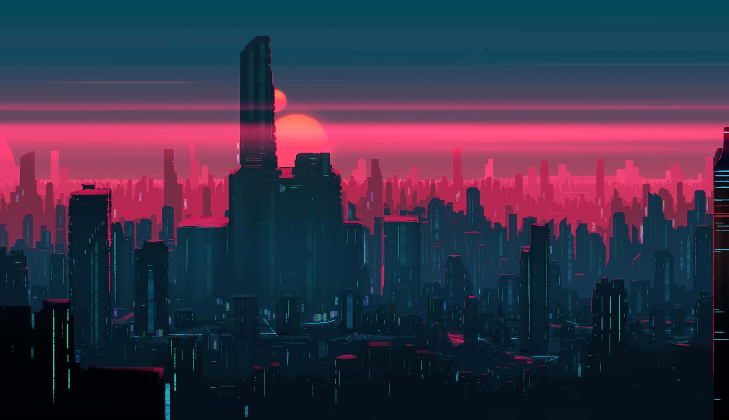 探索霓虹之城的绚丽色彩。 壁紙