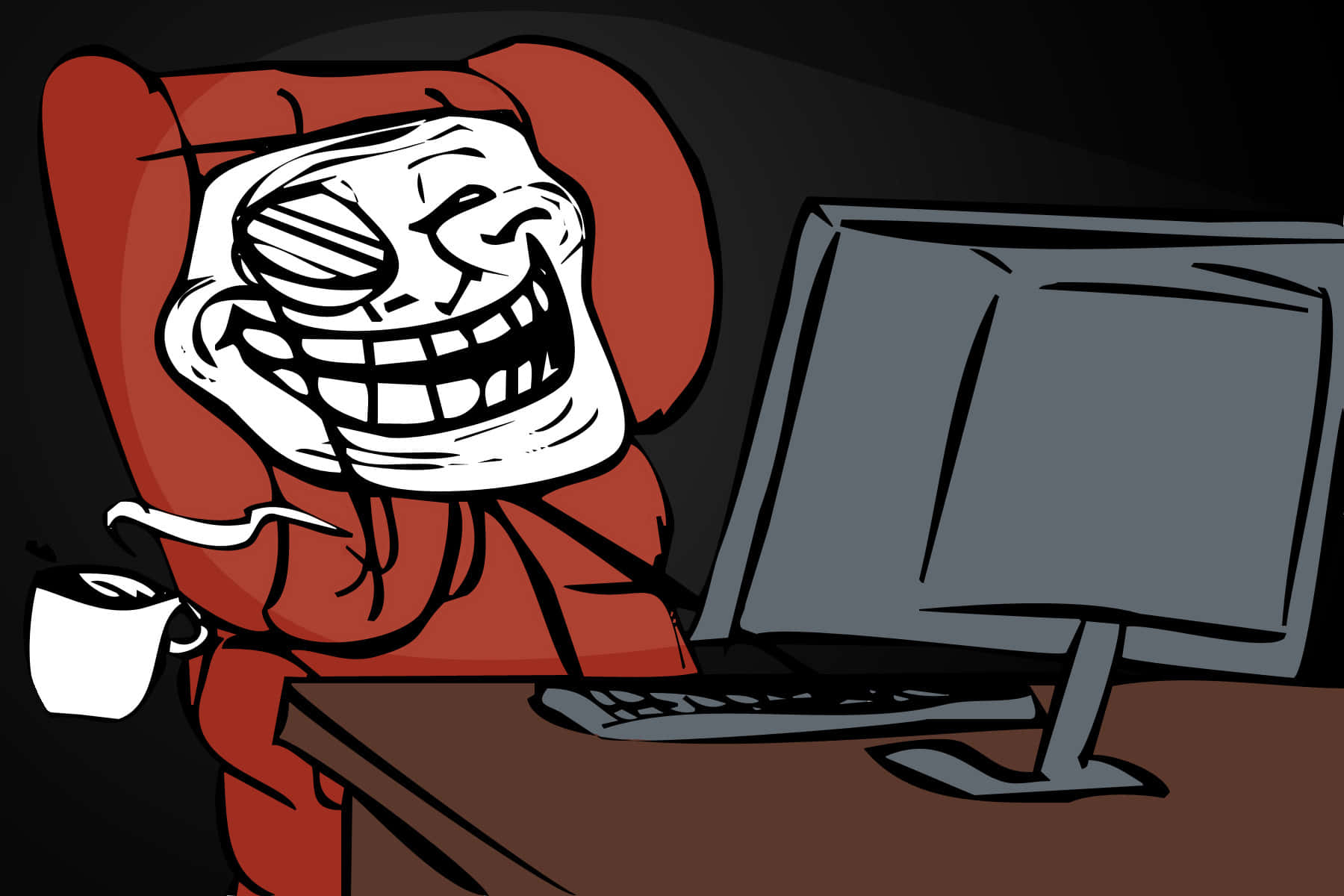 搞笑 Troll Face 迷因背景 壁紙