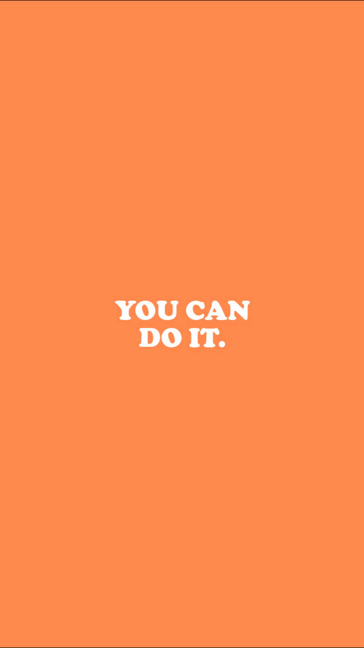 文字搭配柔和橙色美學背景 壁紙