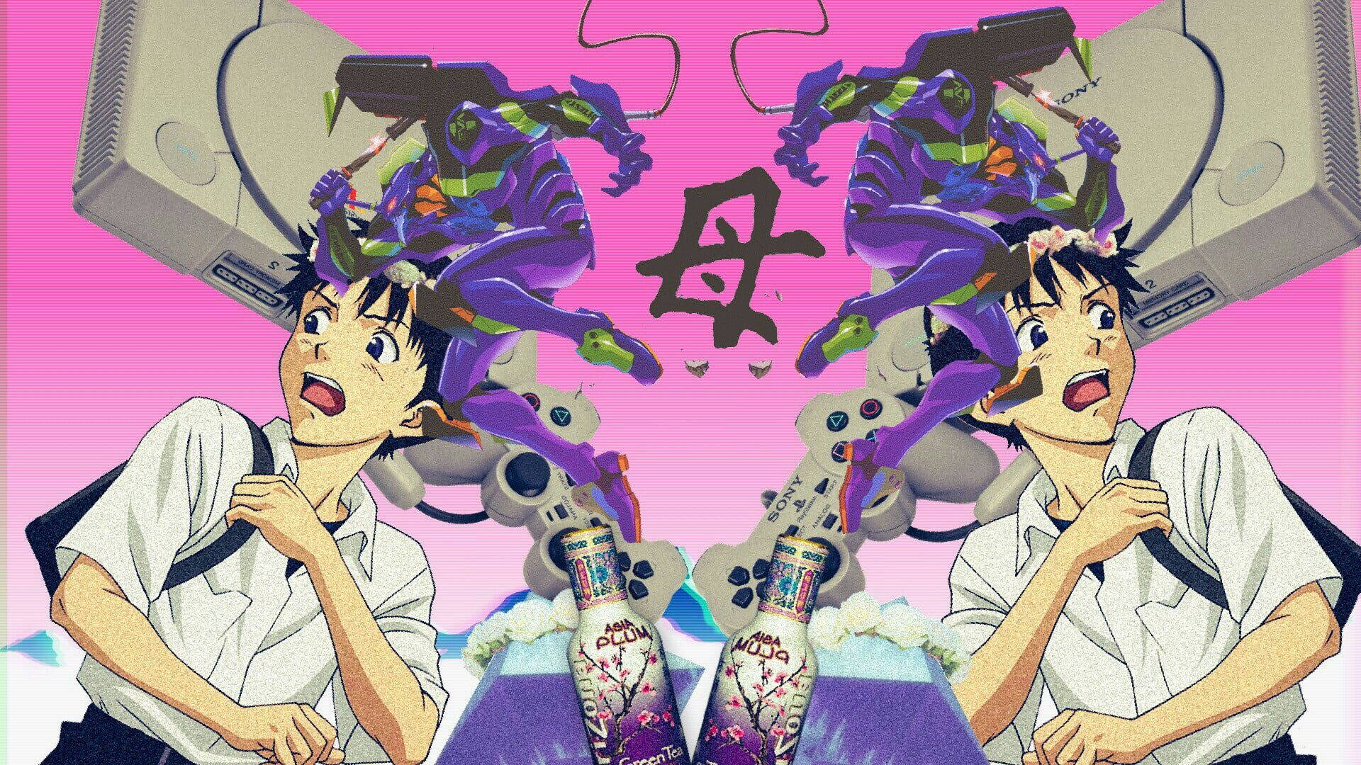 新世紀福音戰士 碇真嗣 復古動畫美學 壁紙