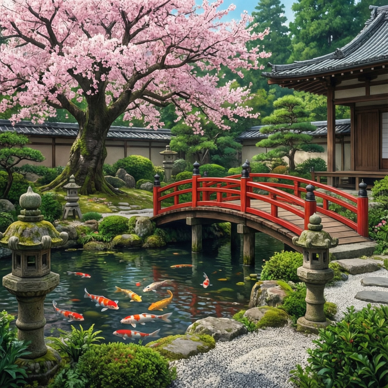 日式庭園靜謐 壁紙