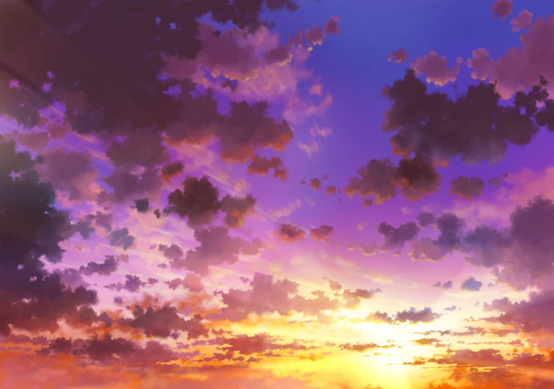日暮天空數位藝術 壁紙