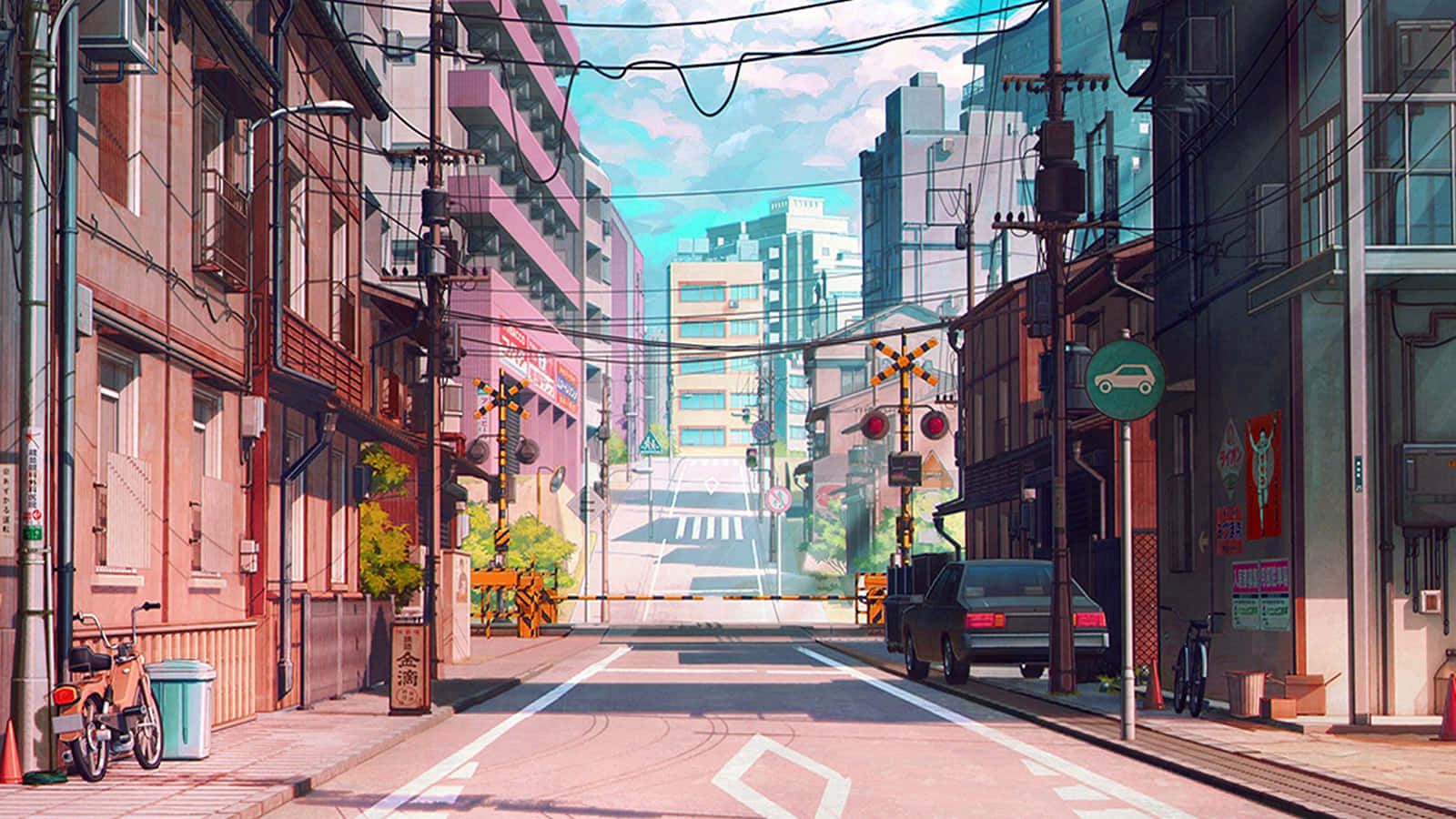 日本動畫城市街道 — 動漫城市 壁紙