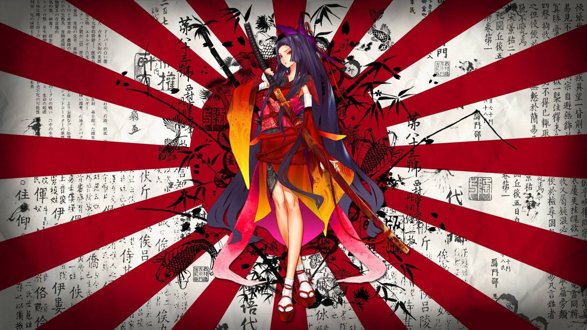 日本武士女性 壁紙