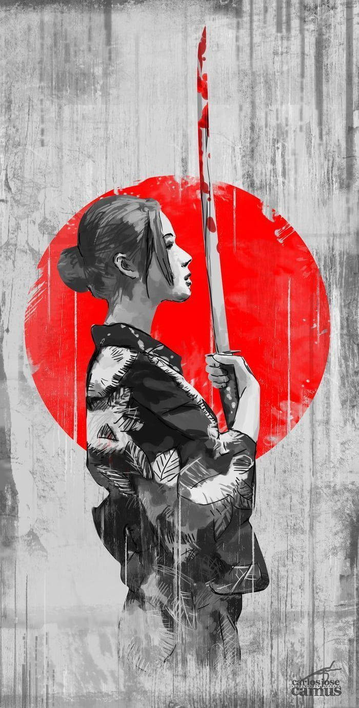 日本武士浴衣 壁紙