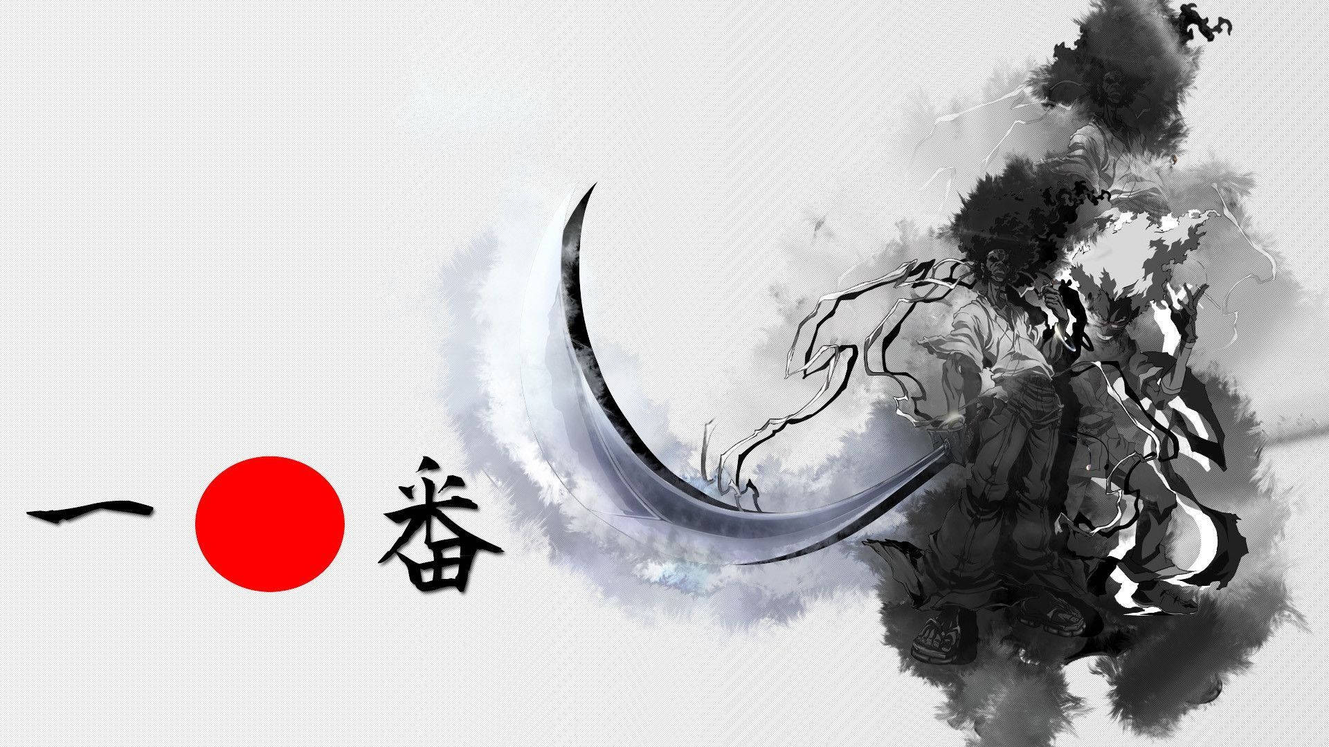 日本武士潑墨 壁紙