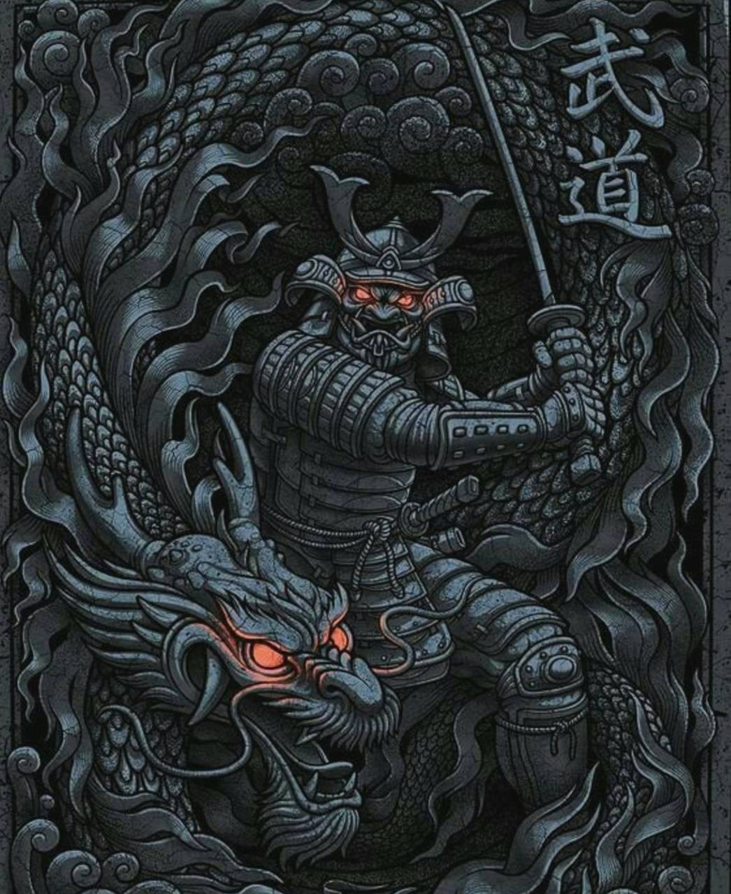 日本武士發光眼睛 壁紙