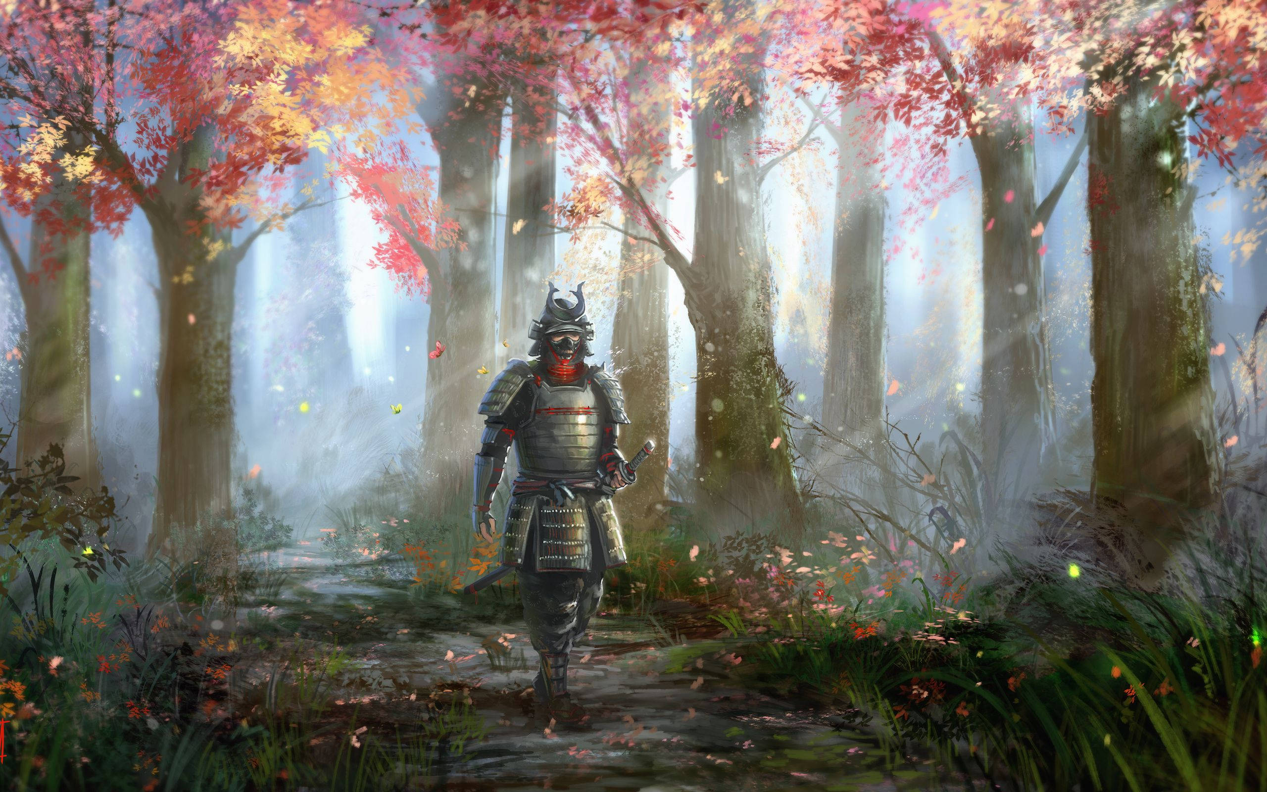 日本武士祥和漫步 壁紙