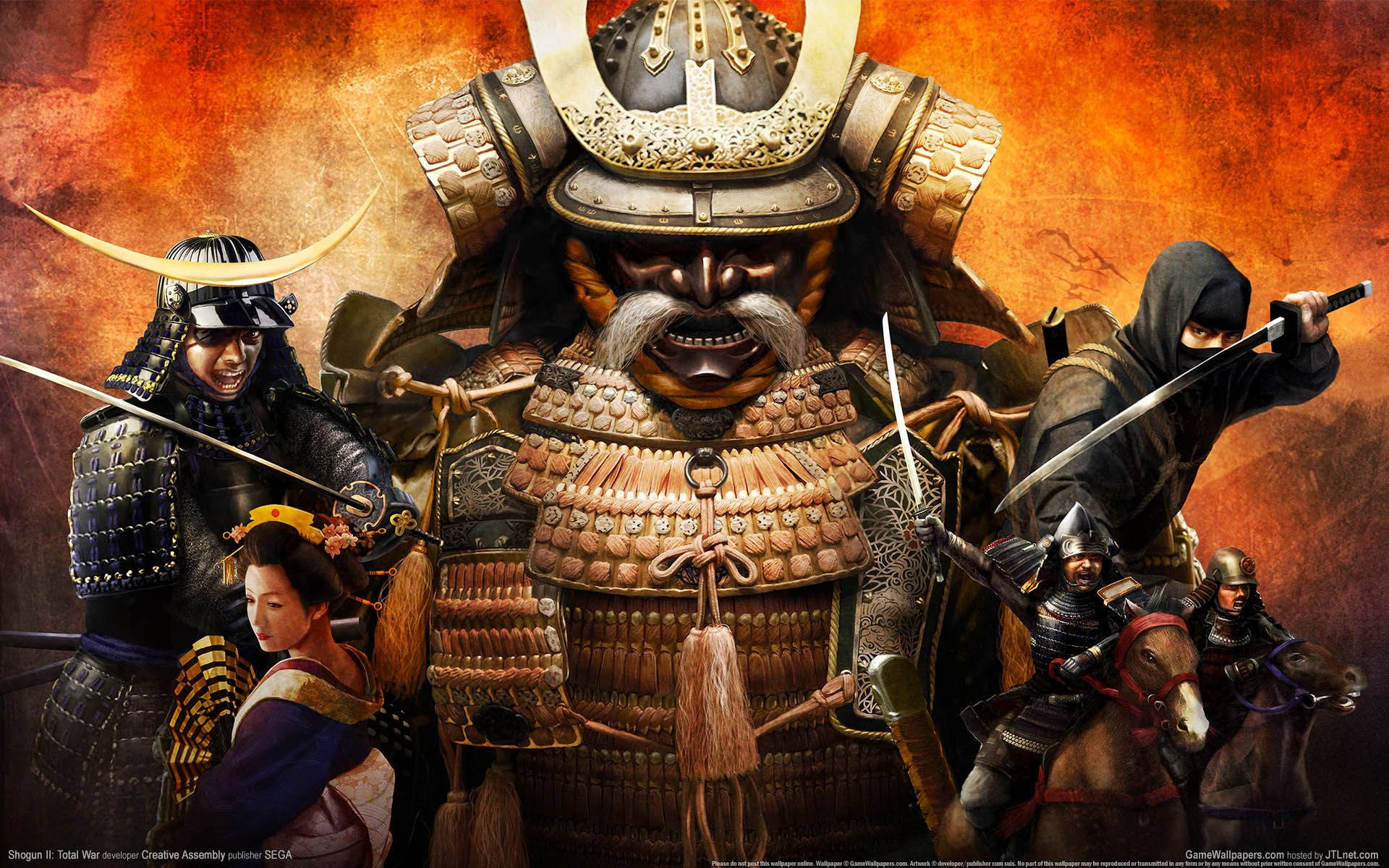 日本武士與藝伎及忍者 壁紙