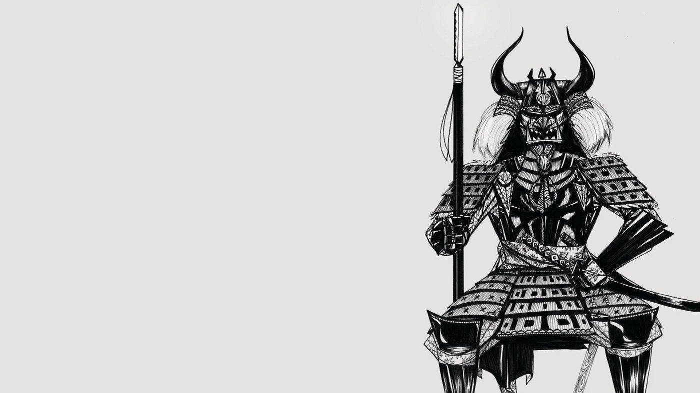 日本武士長槍與武士刀 壁紙