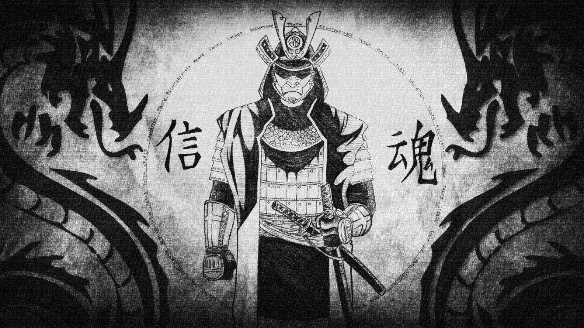 日本武士雙龍 壁紙