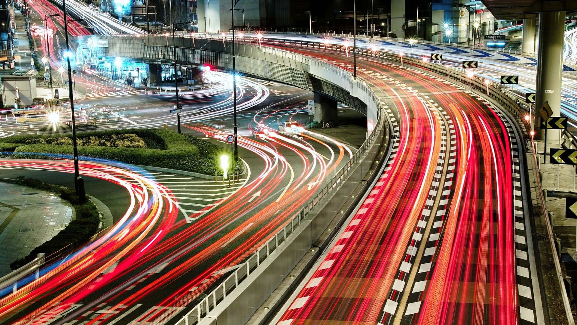 日本繁忙道路背景 壁紙