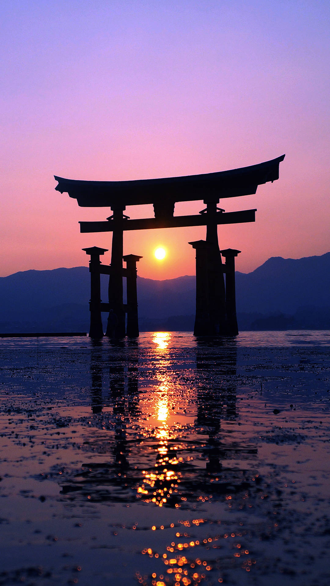 日本美學iPhone鳥居剪影 壁紙