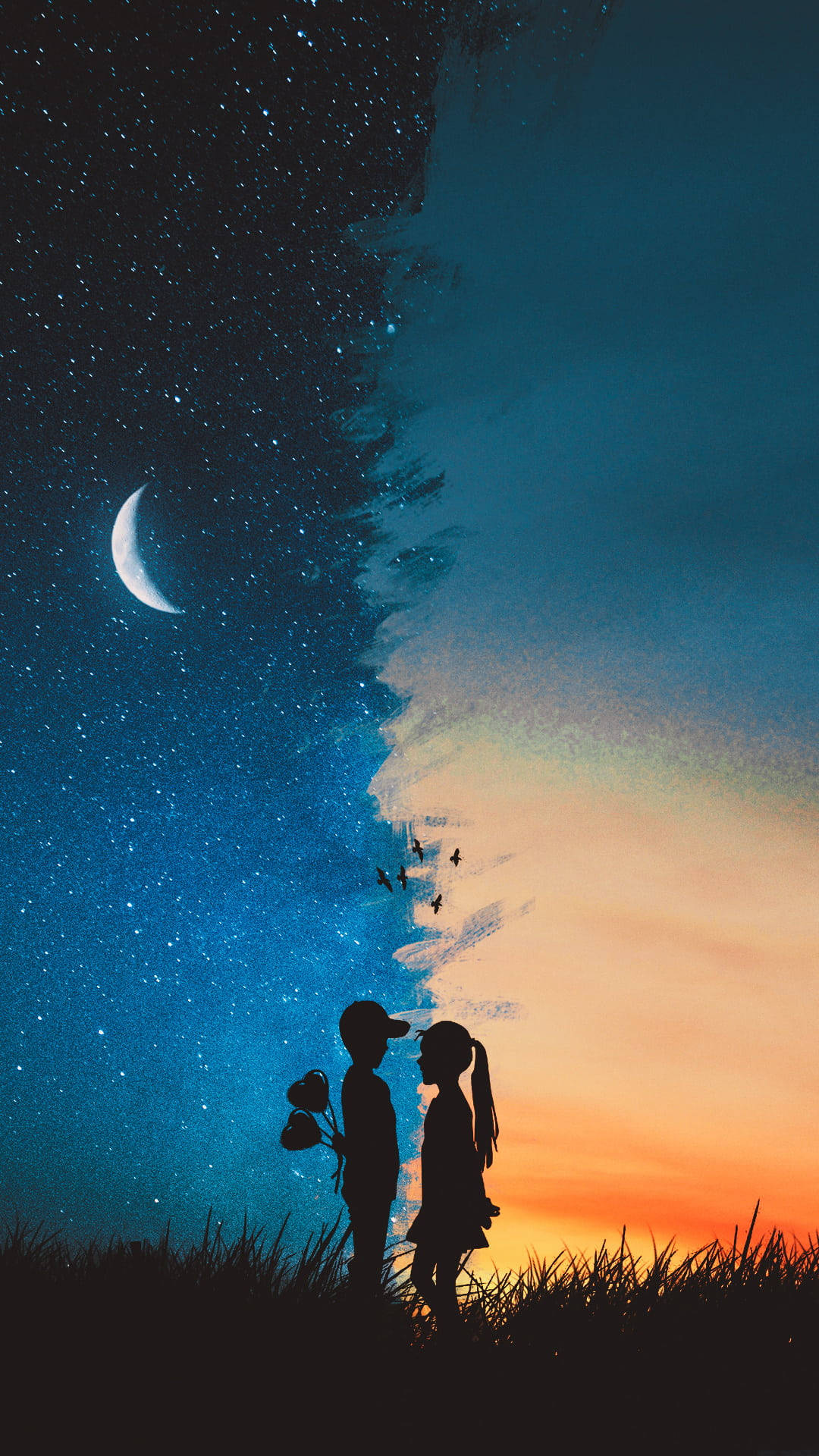 日落與星空 壁紙