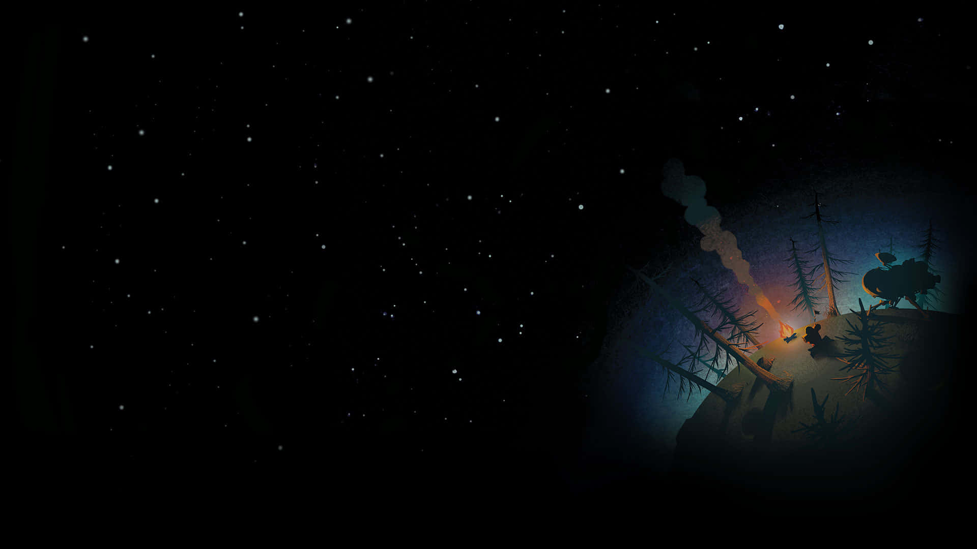 星夜下的《星际拓荒》营地 壁紙
