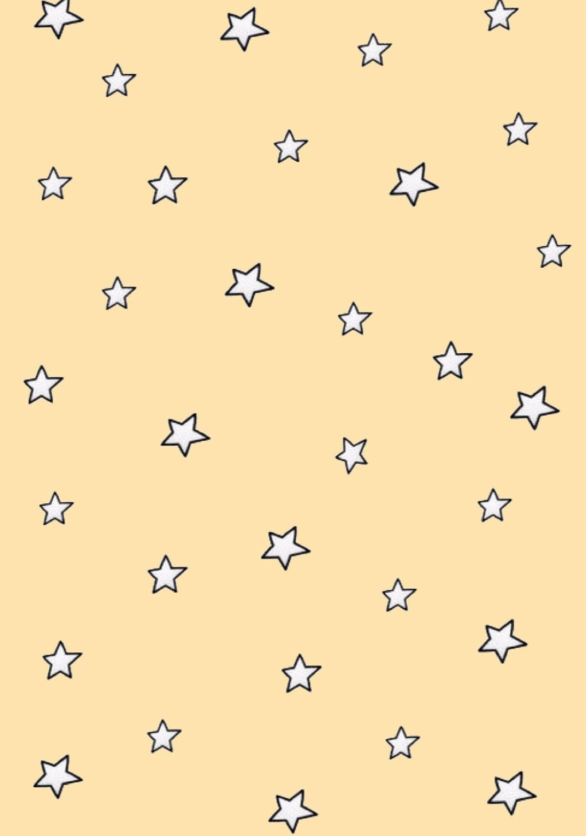 星夜可爱淡黄美学 壁紙