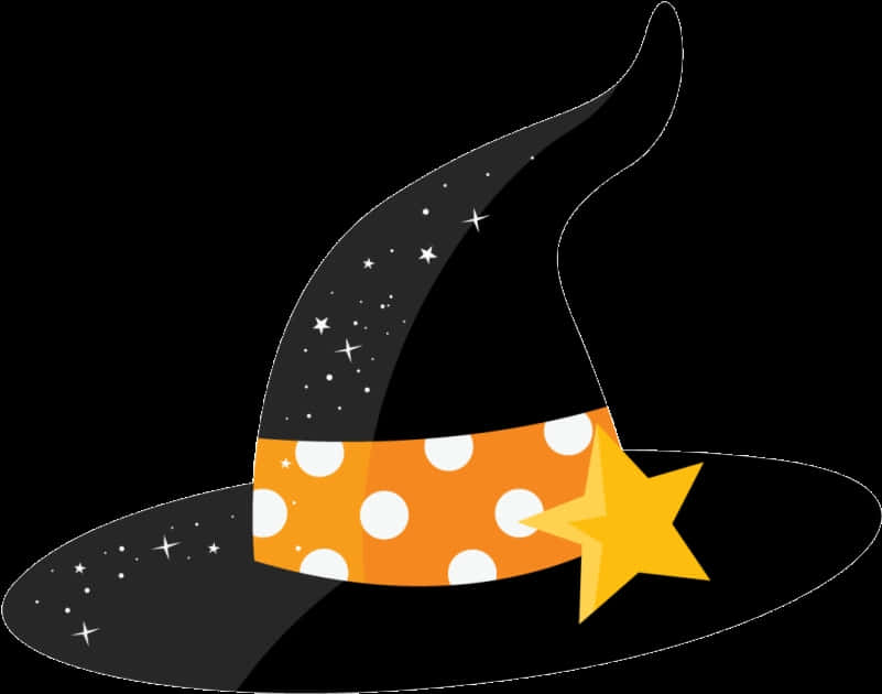 星夜女巫帽插畫 壁紙