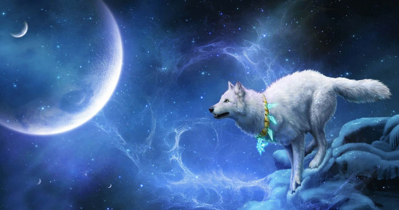 「星夜狼嚎」 壁紙