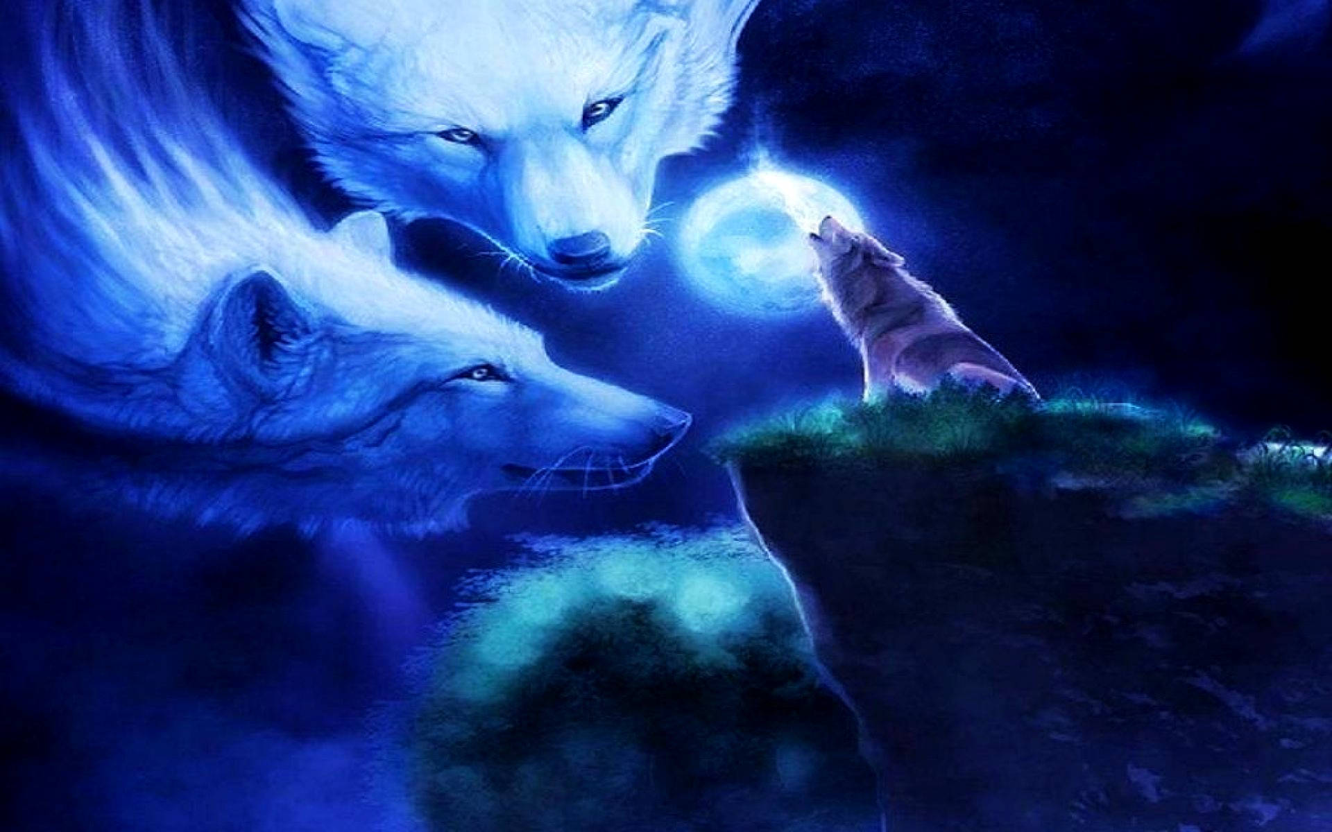 星夜狼嚎銀河 壁紙