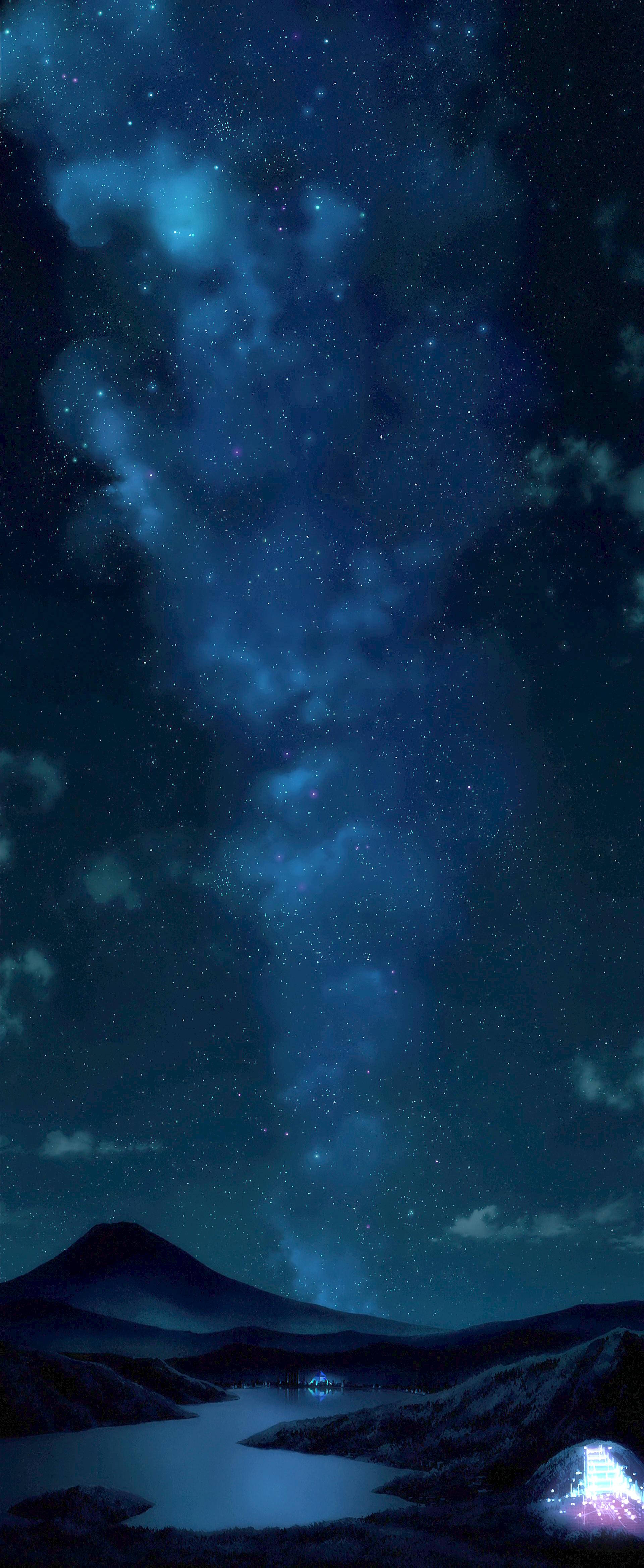 星空与湖面的夜空 壁紙