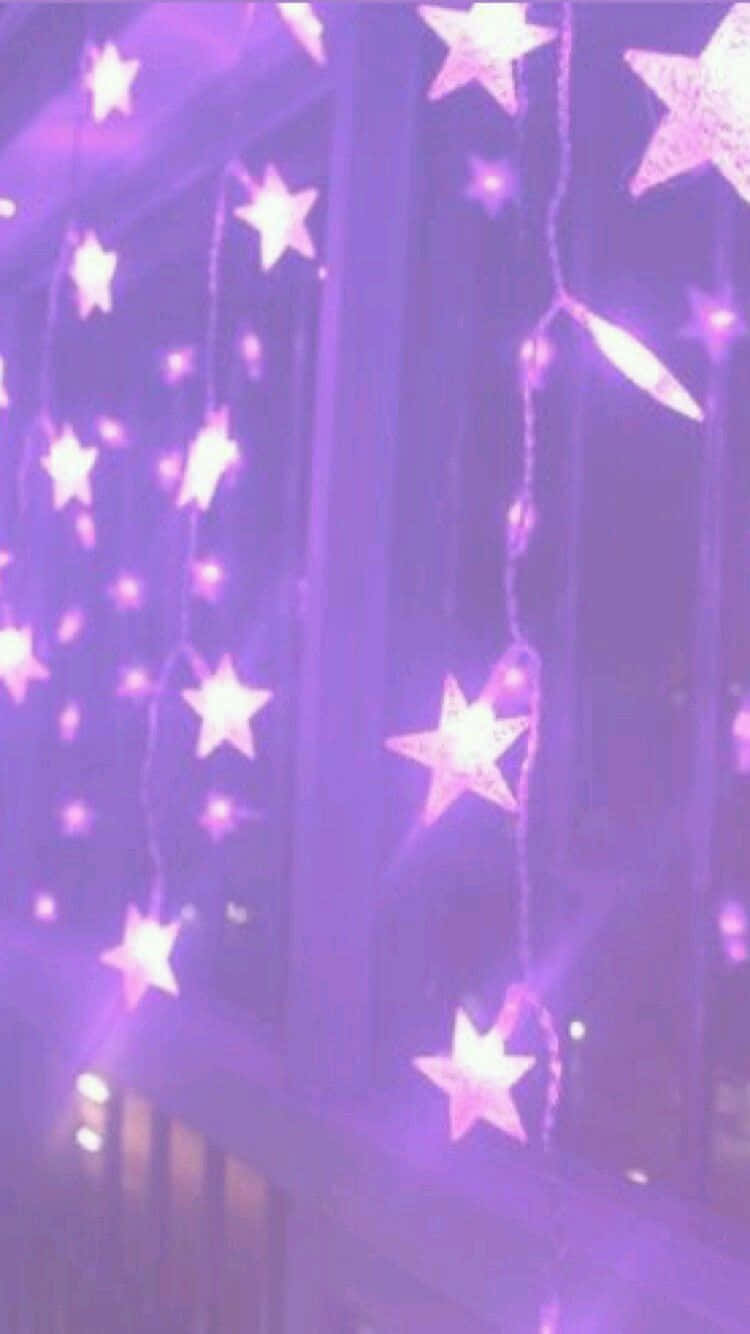 星空灯光薰紫粉彩美学背景 壁紙