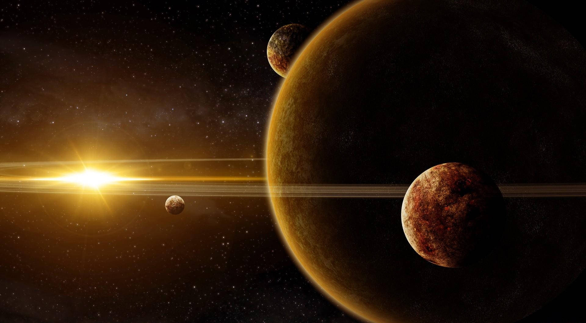 星系宇宙中的行星 壁紙