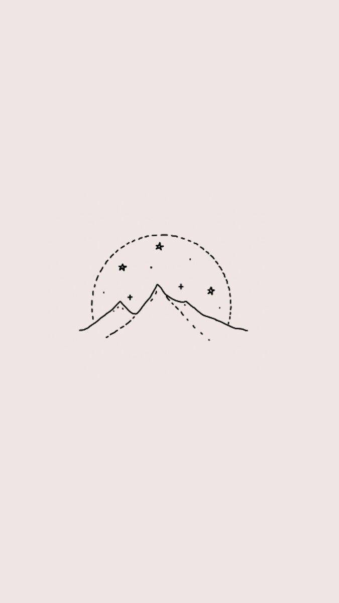 星辰與山巒美學素描 壁紙