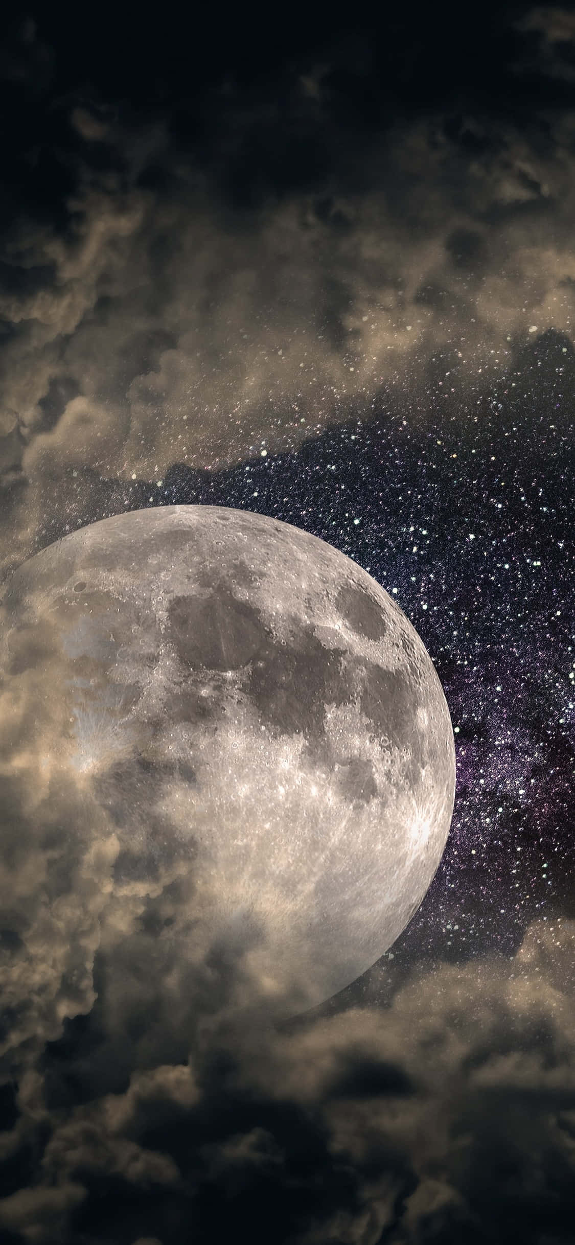 星辰與月亮背景 壁紙