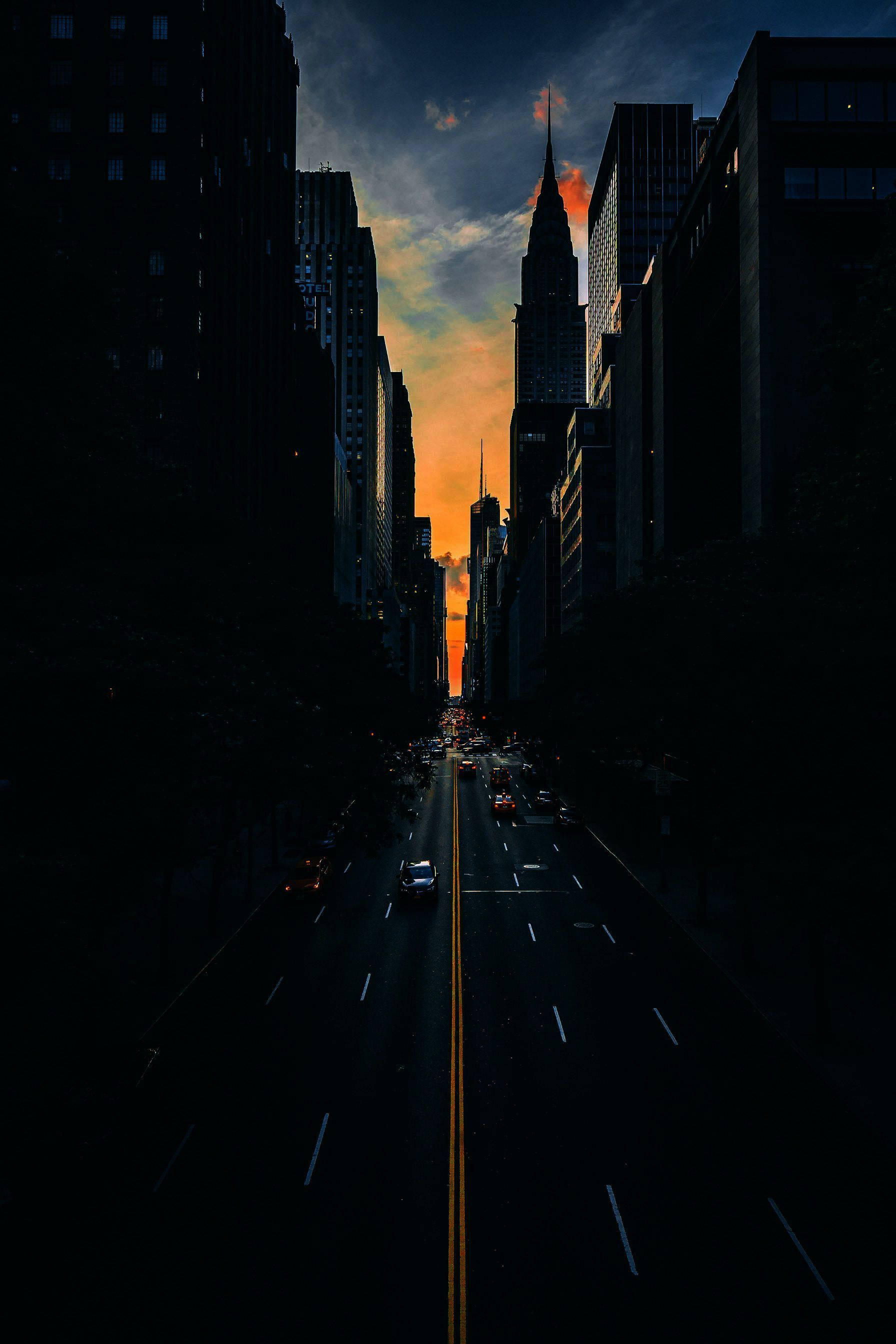 暗夜城市道路攝影 壁紙