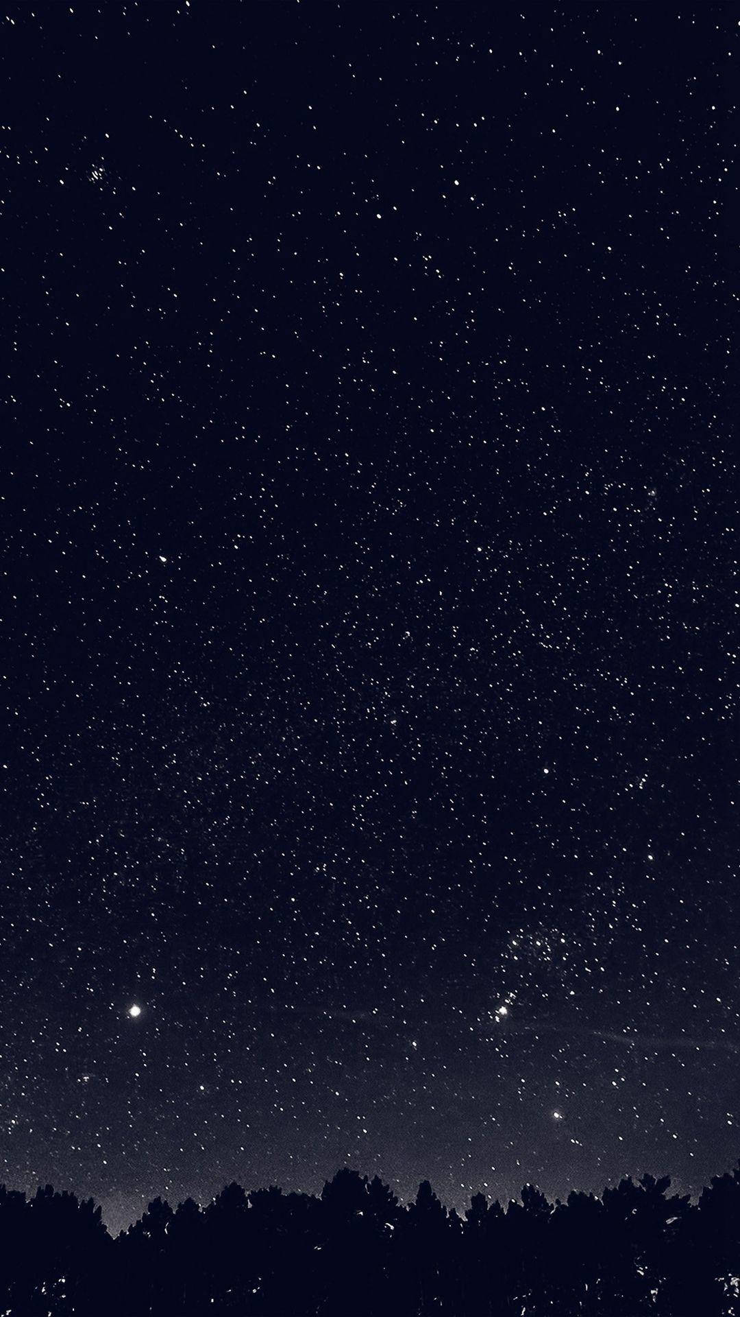 暗夜模式中天空闪耀的繁星 壁紙