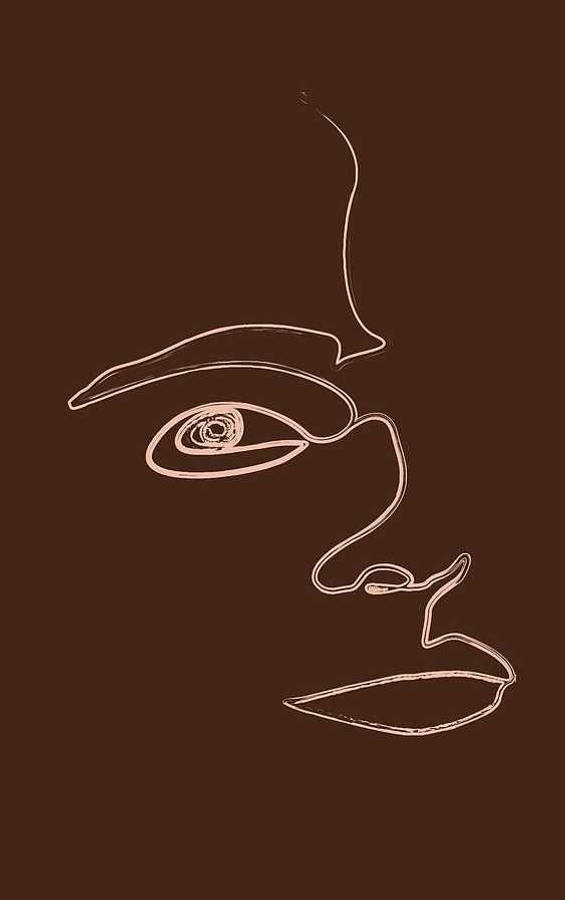 暗棕色美學臉孔 壁紙