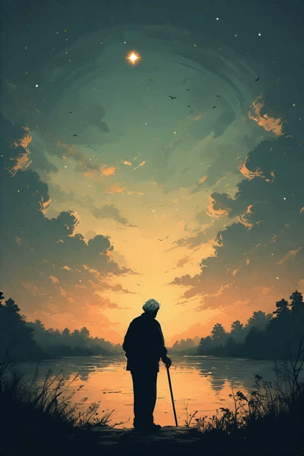 暮色孤湖倒影4K 壁紙