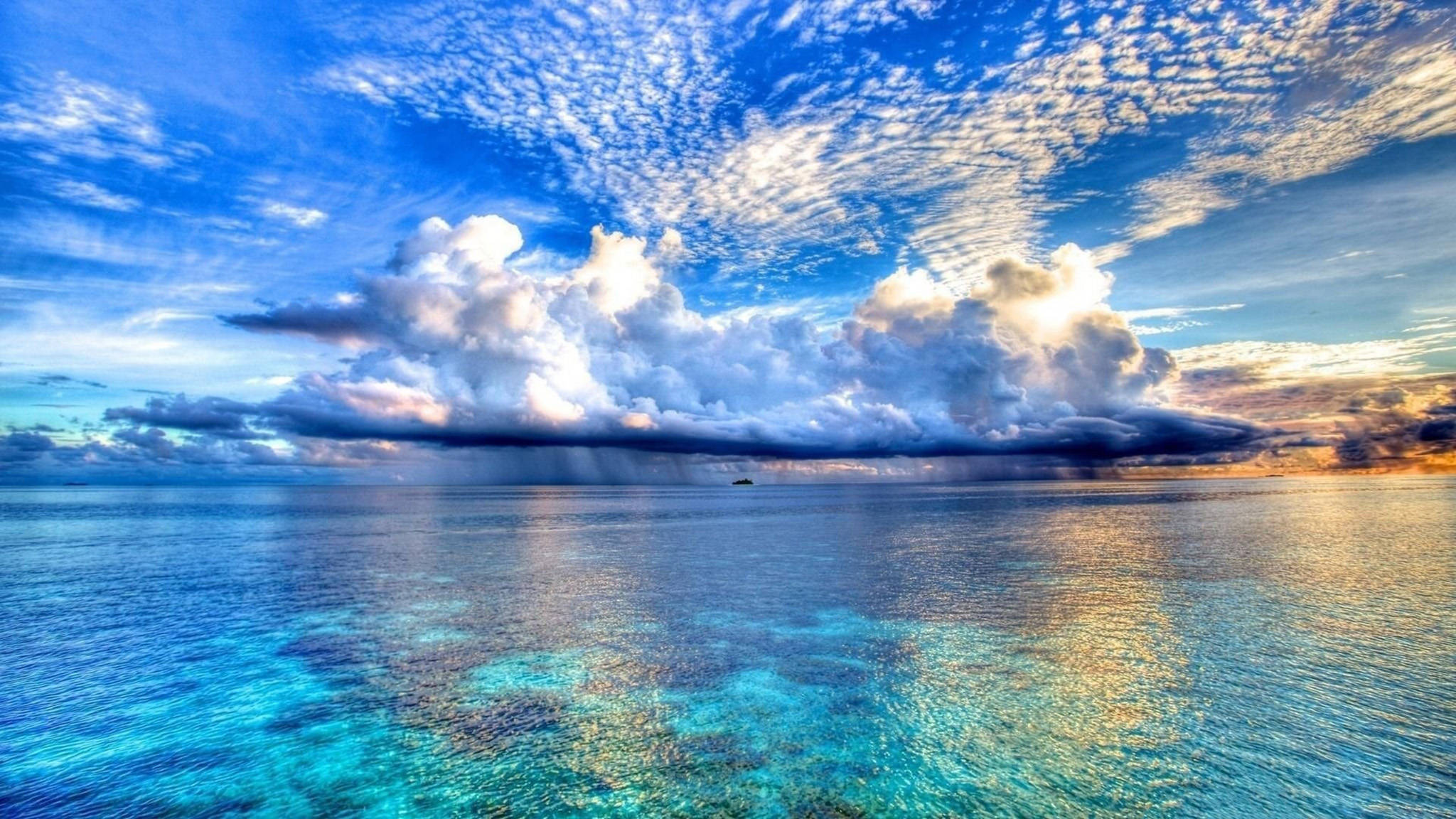 暴风雨中的海景 壁紙