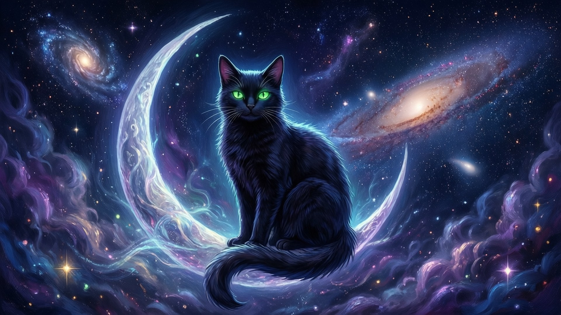 月光星辰之貓 壁紙