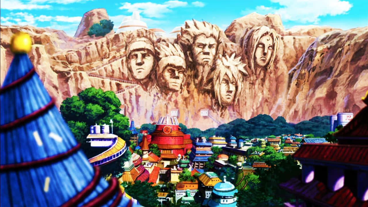 木葉隱村五位火影岩像 壁紙
