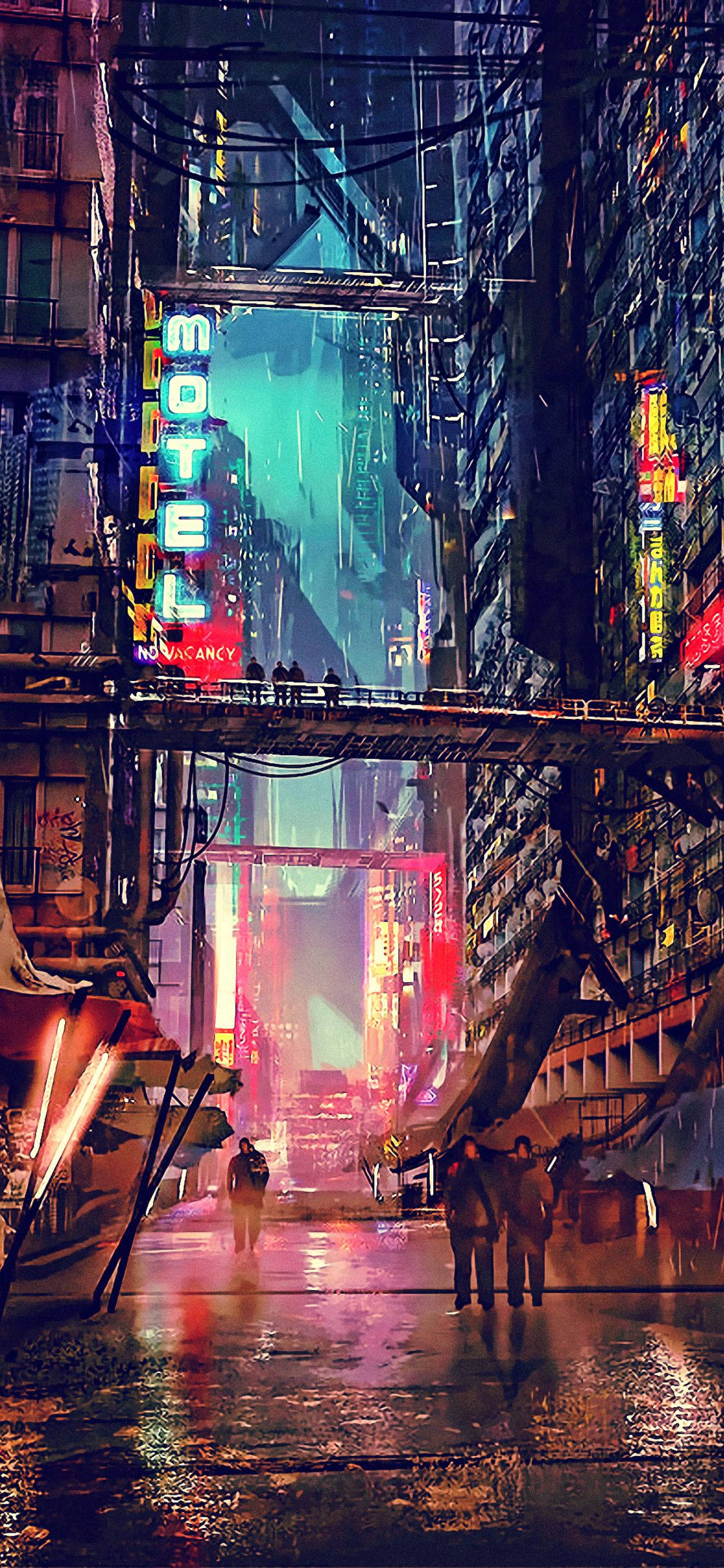 未来都市夜城《赛博朋克2077》iPhone壁纸 壁紙