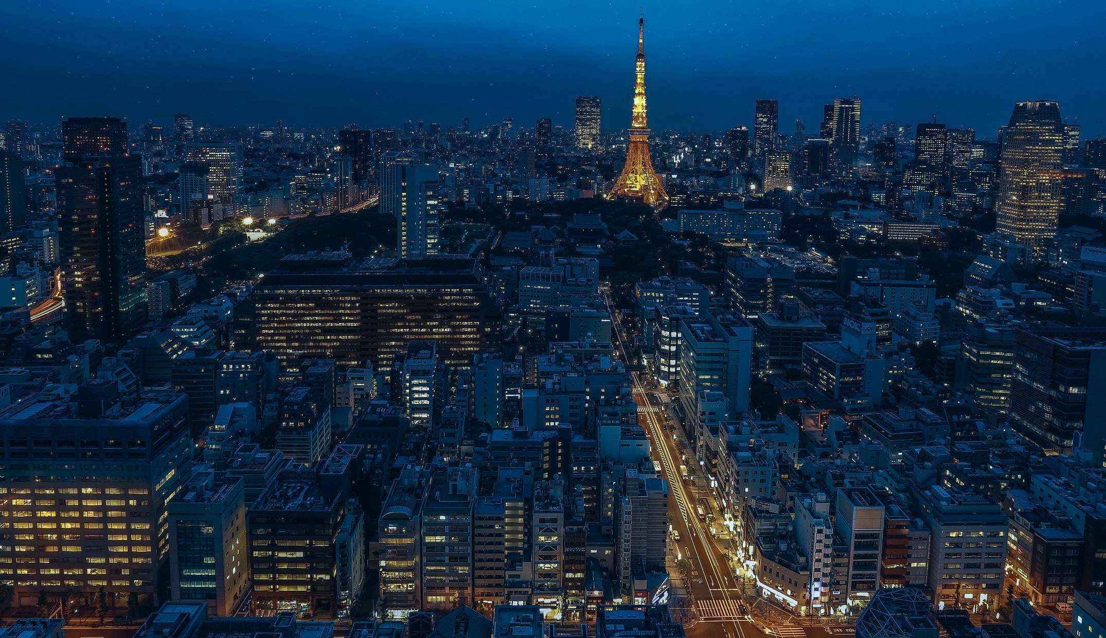 東京塔夜景城景 壁紙