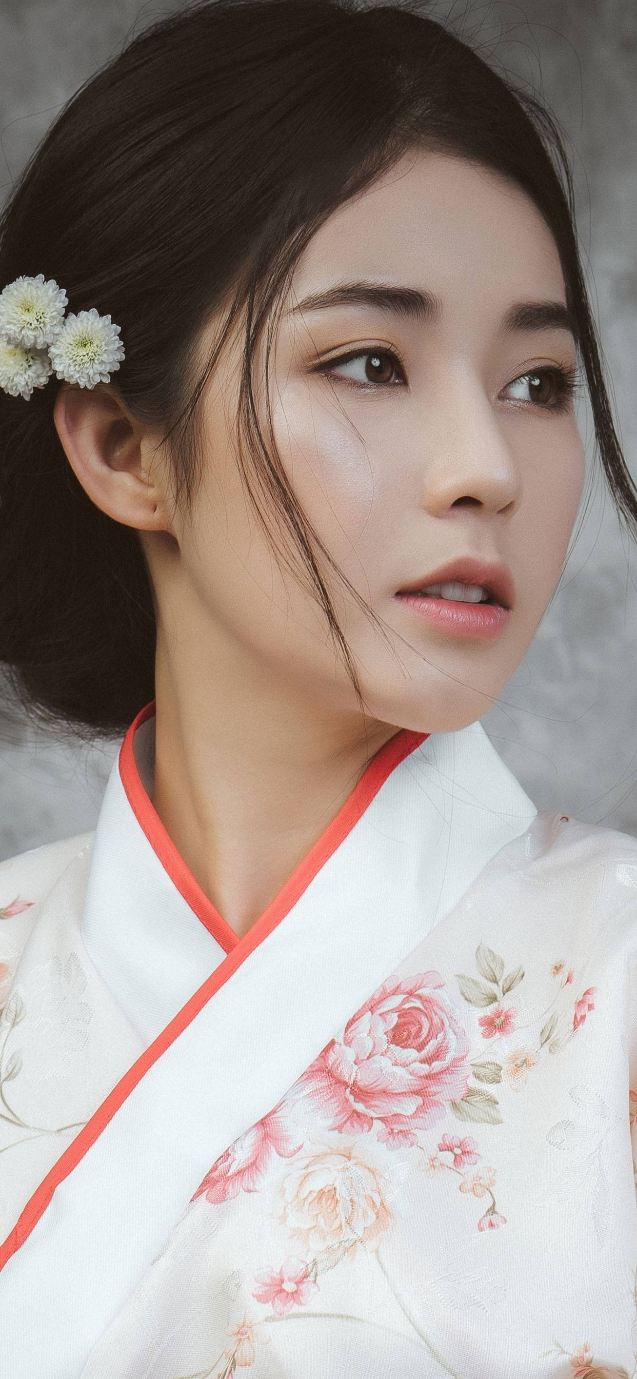 東京日本白和服女孩 壁紙